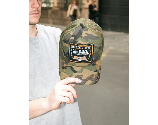 Kšiltovka Von Dutch - Trucker - Electric Road Green Camo
