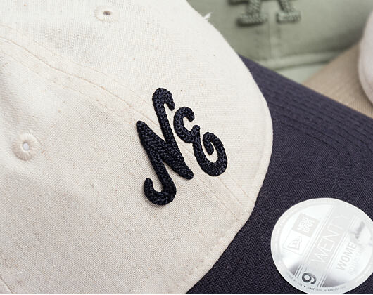 Dámská Kšiltovka New Era - Branded Linen 9TWENTY - Stone / Navy