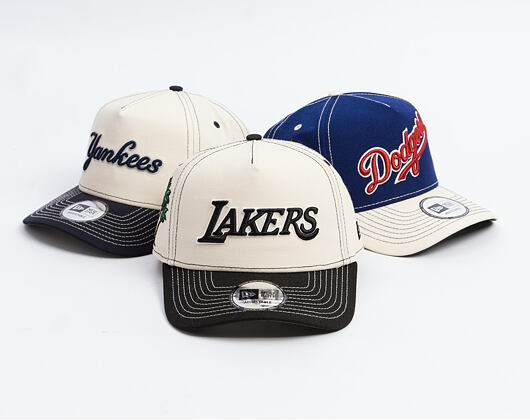 Kšiltovka New Era - NBA City Icon 9FORTY A-Frame - LA Lakers - Cream / Black