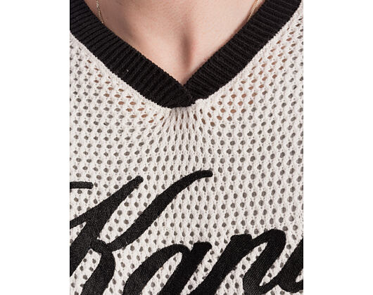 Triko Karl Kani - Cursive Varsity Crochet Boxy T-Shirt - White