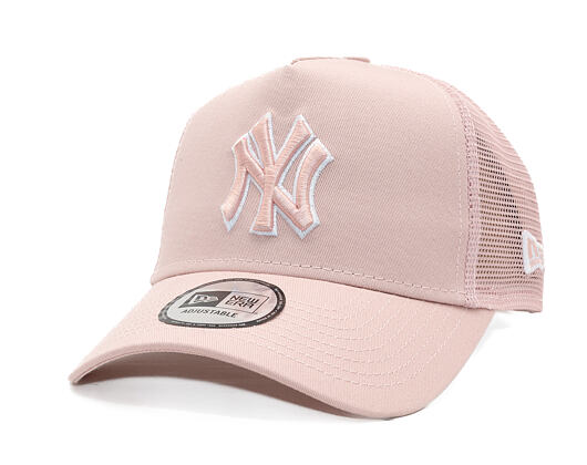 Kšiltovka New Era - MLB Outline 9FORTY A-Frame Trucker - NY Yankees - Pink Rouge / White