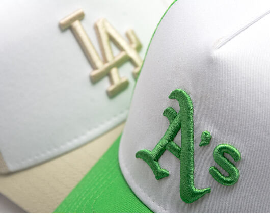 Kšiltovka New Era - MLB Essential 9FORTY A-Frame Trucker - Oakland Athletics - Green / White