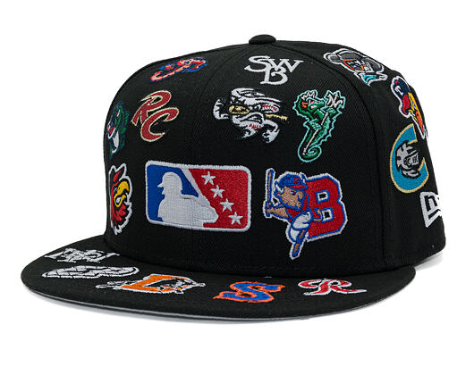 Kšiltovka New Era - MiLB All Over Logo 59FIFTY - Black