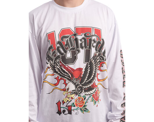 Triko s dlouým rukávem Ed Hardy - 1971 Tattoo Eagle Graphic  - Bright White