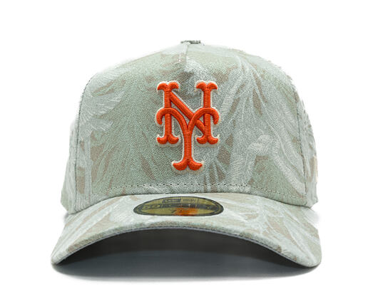 Kšiltovka New Era - MLB Three Looms "Leafy Palm" 59FORTY A-Frame - NY Mets - Stone