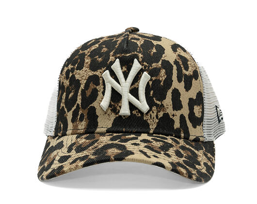 Dámská Kšiltovka New Era - MLB Summer Leopard 9FORTY M-CROWN A-Frame Trucker - NY Yankees - Brown