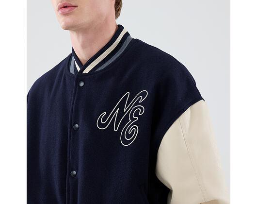 Bunda New Era - Branded Oversized Varsity Jacket - Navy