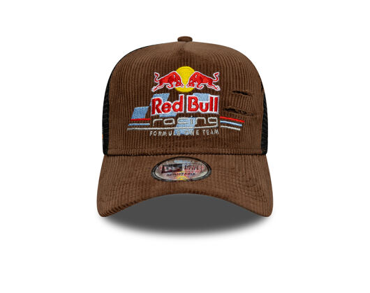 Kšiltovka New Era - F1 Distressed Cord 9FORTY A-Frame Trucker - RED BULL F1 - Chestnut Brown