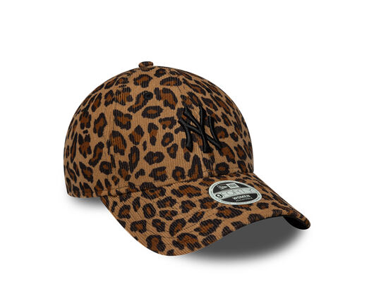 Dámská Kšiltovka New Era - MLB Leopard Cord 9FORTY - NY Yankees - Stone / Black