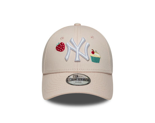 Dětská Kšiltovka New Era - MLB Food Icon 9FORTY - NY Yankees - Blush Pink