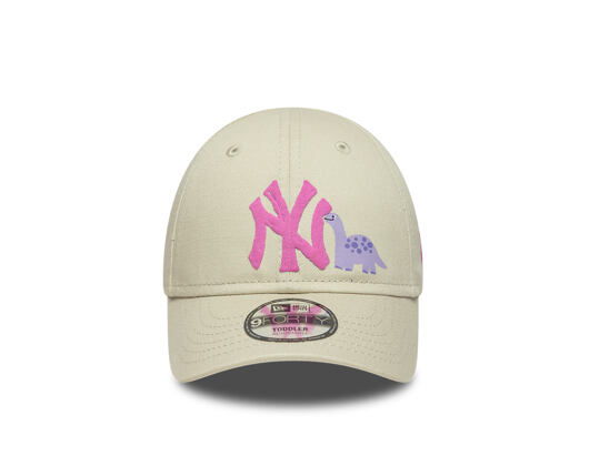 Dětská Kšiltovka New Era - MLB Dino Icon 9FORTY - NY Yankees - Stone / Fuchsia
