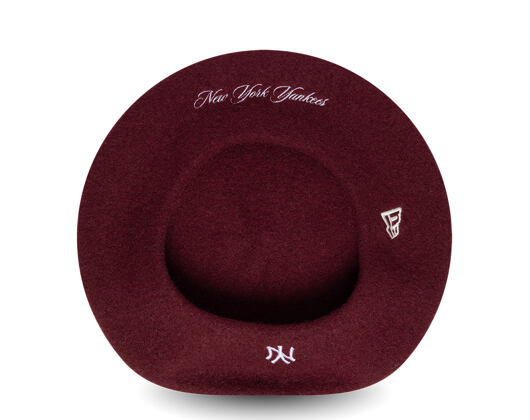 Dámský Baret New Era - MLB Wool Script Beret - NY Yankees - Burgundy