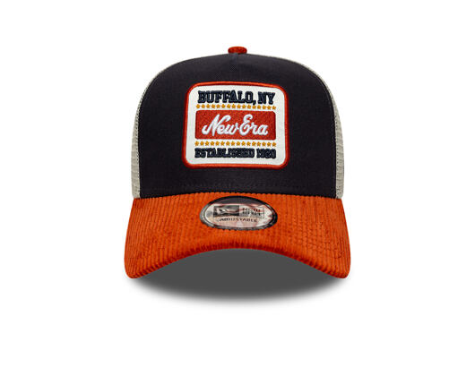 Kšiltovka New Era - Branded Patch Cord 9FORTY A-Frame Trucker - Navy / Warm Flame