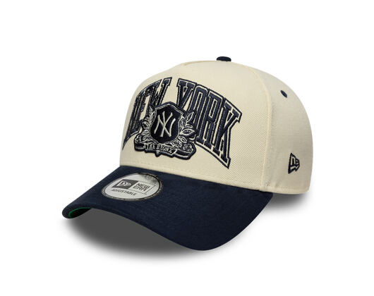 Kšiltovka New Era - MLB Wordmark Suede 9FORTY A-Frame - NY Yankees - Cream / Navy