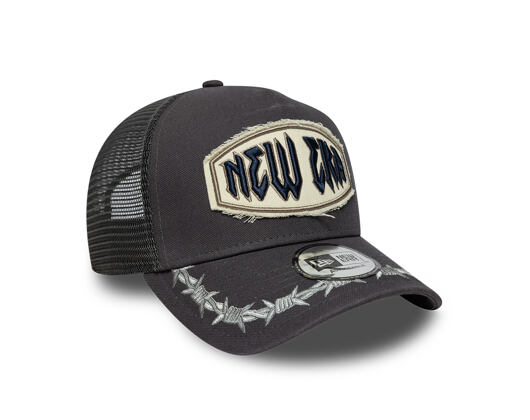 Kšiltovka New Era - Branded Distressed Patch 9FORTY A-Frame Trucker - Steel