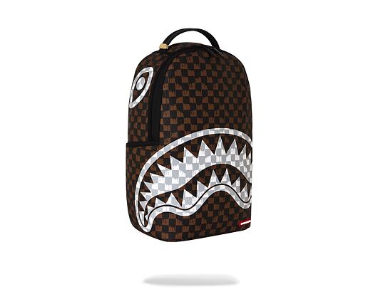Batoh Sprayground - Brown And Cream Drip Check Shark Backpack