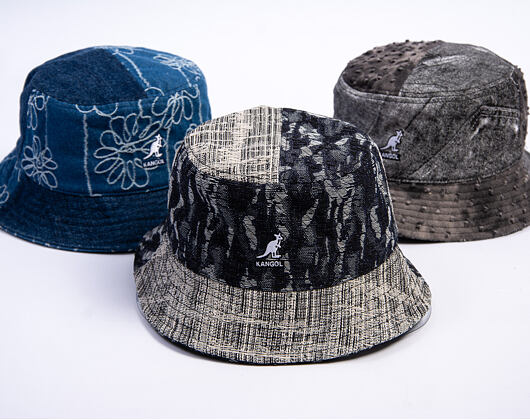 Klobouk Kangol - TRENDS PACK - Denim Mashup Bucket - Black Topstitch