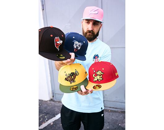 Kšiltovka New Era - MiLB Theme Nights 59FIFTY - Hudson Valley Renegades - Dog - Cardinal / Gold