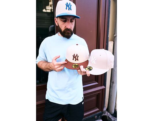Kšiltovka New Era - MLB Essential 59FIFTY - NY Yankees - Stone / White