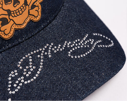 Kšiltovka Ed Hardy - Unisex Love Kills Slowly Denim 5 Panel Trapper Cap - Indigo