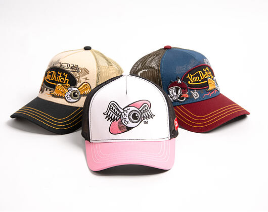 Dámská Kšiltovka Von Dutch - Baseball - Embroidery - White / Pink