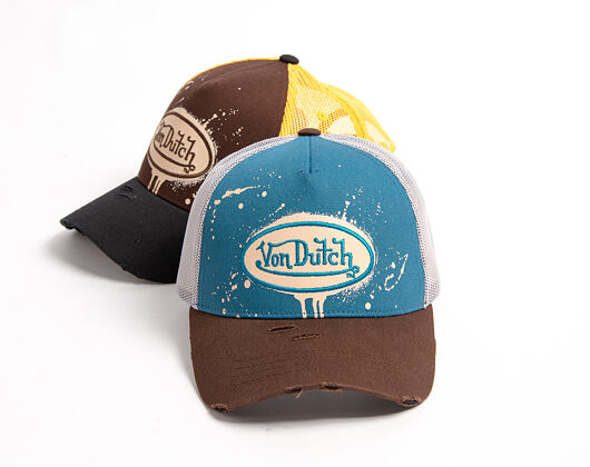 Kšiltovka Von Dutch - Baseball - Print & Embroidery - Light Blue / Brown