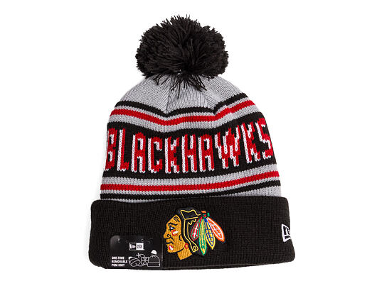 Kulich New Era - NHL Evergreen Wordmark Pom Medium Knit - Chicago Blackhawks - Team Color
