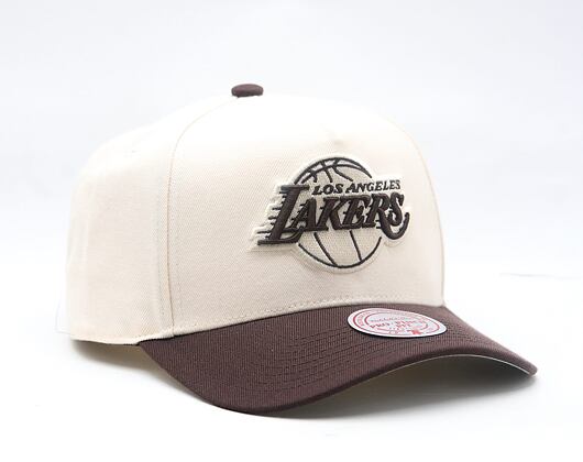 Kšiltovka Mitchell & Ness - NBA Brown And Cream Pro Snapback - Los Angeles Lakers - Cream