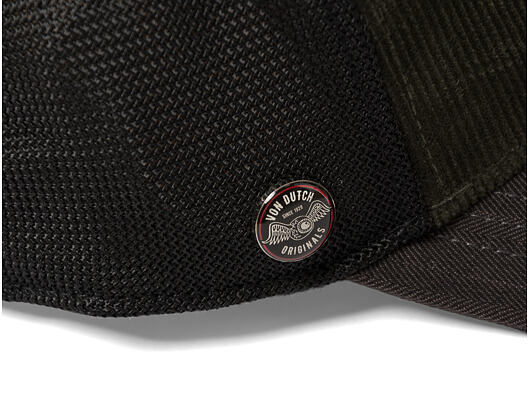 Kšiltovka Von Dutch - Corduroy Oval Patch Baseball - Olive / Burgundy