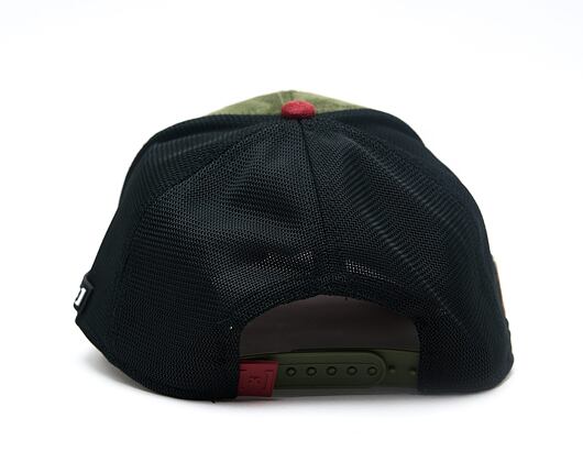 Kšiltovka Capslab - Tom & Jerry Trucker - Best Buddies Suede - Olive / Burgundy