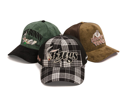 Kšiltovka Capslab - Looney Tunes Trucker - Bugs Bunny Script Checkered - Black / White