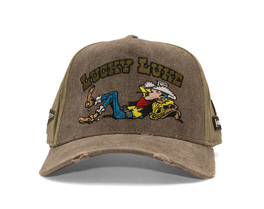 Kšiltovka Capslab - Lucky Luke A-Frame - Bullet Holes Distressed - Olive