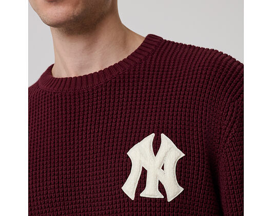 Mikina New Era - MLB Waffle Knit Crew - NY Yankees - Maroon