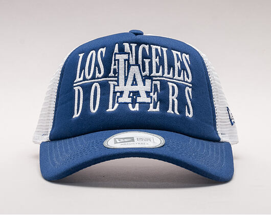 Kšiltovka New Era Trucker Word Stack Los Angeles Dodgers Dark Royal/Gray Snapback