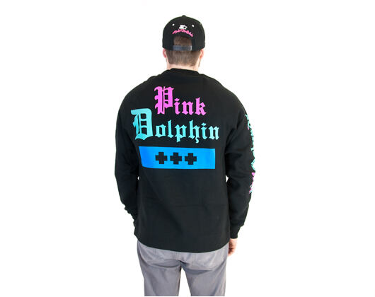 Mikina Pink Dolphin Wavelordz II Crewneck Black