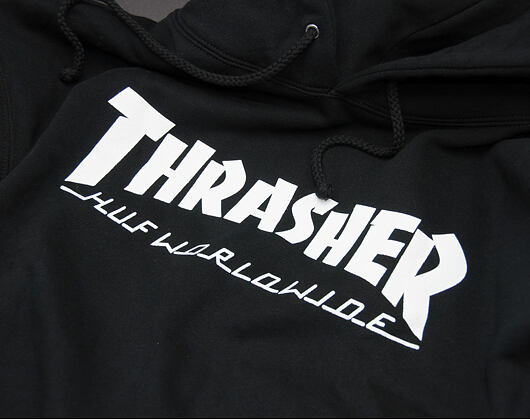 Mikina s kapucí HUF Thrasher Classic Hoody Black