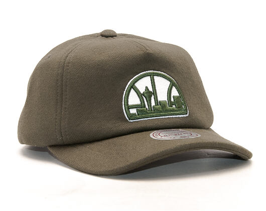Kšiltovka Mitchell & Ness Throwback Seattle Supersonics Olive Snapback