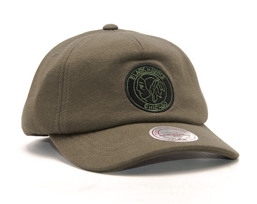 Kšiltovka Mitchell & Ness Throwback Chicago Blackhawks Olive Snapback