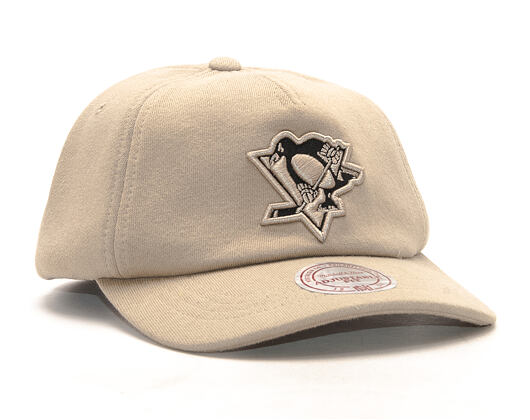 Kšiltovka Mitchell & Ness Throwback Pittsburgh Penguins Khaki Snapback