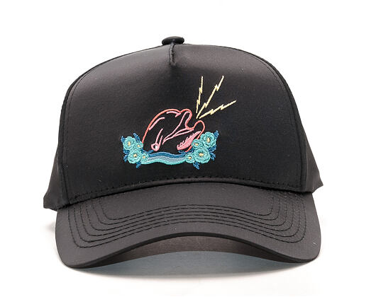 Kšiltovka Pink Dolphin Souvenir Satin Structured Black Snapback