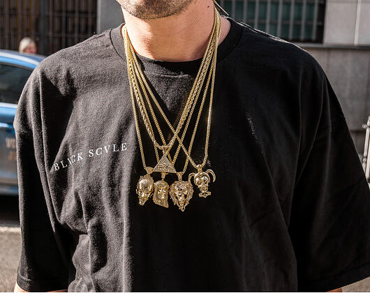 Pozlacený Řetízek na krk King Ice The 14K Gold Harley Quinn Necklace from Suicide Squad