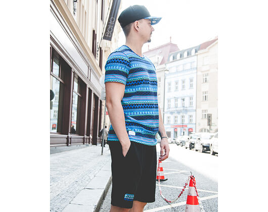 Triko New Era Native AOP Tee Blue Azure