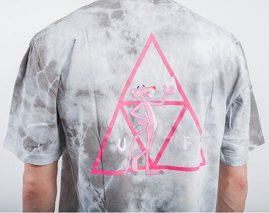 Triko HUF Pink Panther Triple Triangle Grey Crystal Wash