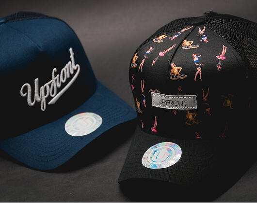 Kšiltovka UPFRONT Pin-Up Vinyl Baseball Trucker Black Snapback