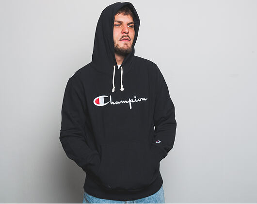 Mikina S Kapucí Champion Hooded Sweatshirt Classic Logo Black 215210