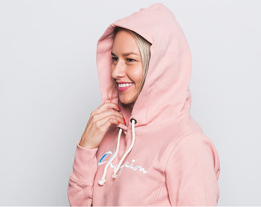 Dámská Mikina S Kapucí Champion Embroidered Logo Hooded Sweatshirt Pink 110034-RTN