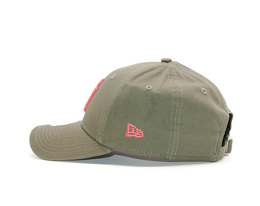 Dámská Kšiltovka New Era League Essential New York Yankees 9FORTY New Olive/Lava Red Strapback
