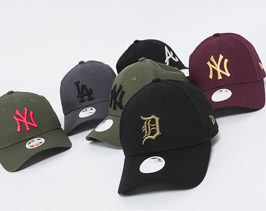 Dámská Kšiltovka New Era Jersey Heather Los Angeles Dodgers 9FORTY Navy Strapback