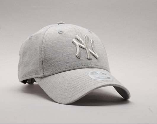 Dámská Kšiltovka New Era Essential Jersey New York Yankees 9FORTY Gray/Silver Wing Strapback
