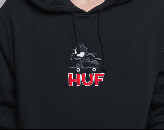Mikina S Kapucí HUF Felix The Cat Hooded Sweatshirt Skate Black